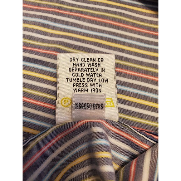 BUGATCHI MULTICOLORED STRIPED 100% COTTON SPORT SHIRT MINT COND. SZ XL - Picture 11 of 14